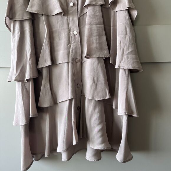 Anthropologie Ya Da Sleeveless Tunic Top Women Large 100% Silk Layered Luxury - Picture 6 of 12